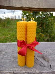 🕯️ Adventní svíčky – sada 4 ks 15 × 3 cm ze 100 % včelího vosku 🐝