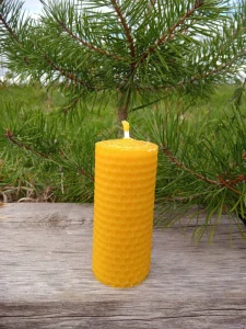 🕯️ Svíčka stáčená 15 × 4,2 cm ze 100 % včelího vosku 🐝