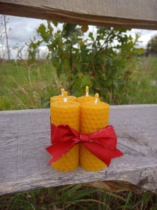 🕯️ Adventní svíčky – mini sada 4 ks 6,5 × 3 cm ze 100 % včelího vosku 🐝