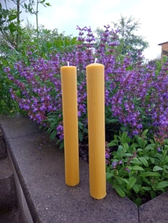 🕯️ Velká svíce 37 × 4,5 cm ze 100 % včelího vosku 🐝